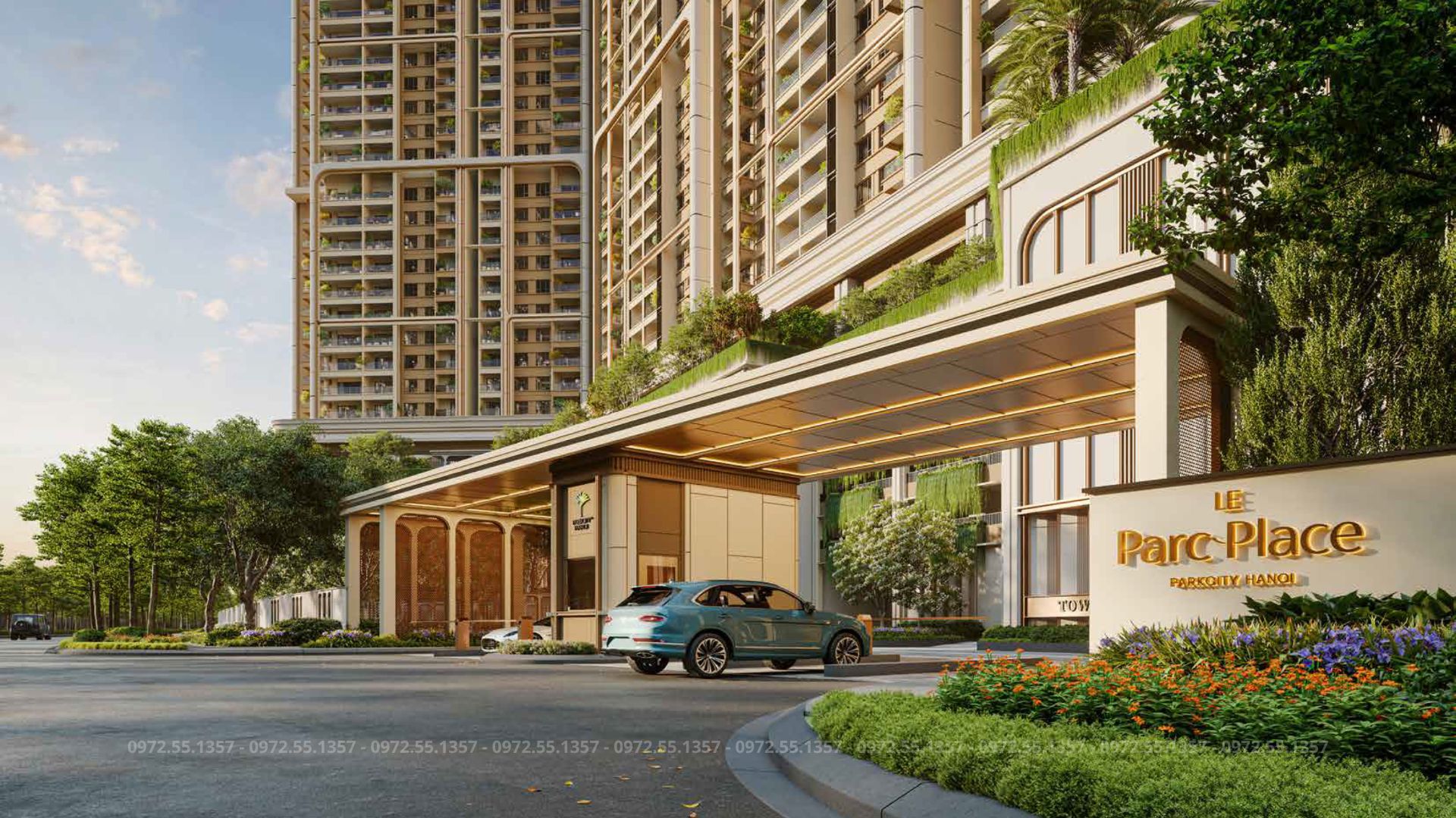 Le Parc Place là dự án duy nhất hiện nay định danh chỗ đỗ xe cho mỗi căn hộ - Căn hộ 4PN+1 và Sky Villa sẽ có 2 slot để xe oto.