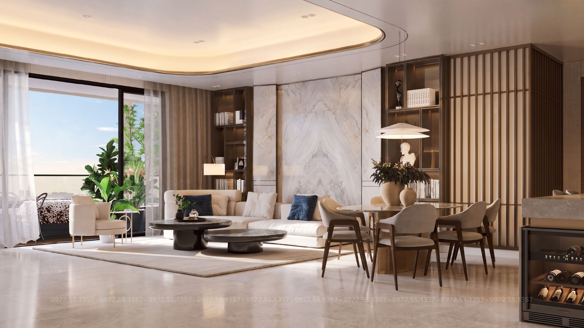 Phòng khách nhà mẫu Le Parc Place