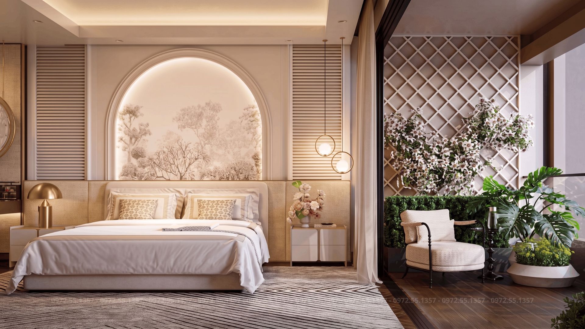 Phòng ngủ nhà mẫu Le Parc Place